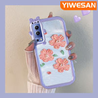 JIUMOO เคสสำหรับ VIVO Y72 5G Y52 5G Y75s 5G เคสมุกแวววาวลายดอกไม้เลนส์หลายสีกันกระแทกเคสมือถือสาวสวยทนต่อการตกและเคสทนต่อการขีดข่วน