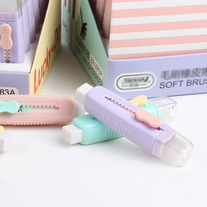 Stylespot⚡ Penghapus Pensil Kuas Bentuk Gambar Tulisan Wipe Penghapus