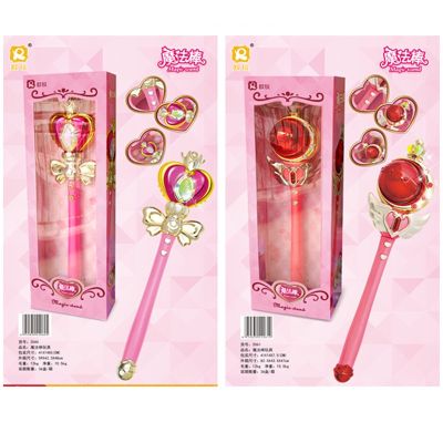 Anime Cosplay Sailor Moon Tsukino Wand Henshin Rod Glow Stick Spiral Heart Moon Rod Musical Magic Wand Girl Toys