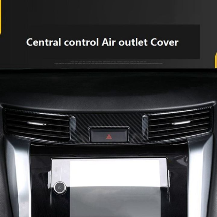 for-nissan-navara-np300-2015-2020-carbon-fibre-abs-car-air-conditioner-ac-outlet-vent-frame-cover-trim-accessories-5pcs