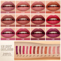 Prettye ถ้วยริมฝีปากชุ่มชื้น12สีไม่เปื้อนสี Colorfast ง่ายต่อการแต่งหน้า Lipstik Tahan Lama ลิปเคลือบริมฝีปากเม็ดสีสูง