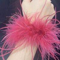 【jw】∏✿▣  Real feather cuff plumes bracelet for women white Cuffs pens Shirt with feathers girls cuffs plume