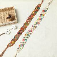 HOT★Ethnic style skirt with colorful Bohemian style wax rope DIY woven womens belt fashion belts Handmade cinturones para mujer