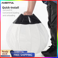 AMBITFUL 60ซม.พับ Sphere Softbox ลูกบอลโคมไฟกระดาษรูปร่างโคมกระดาษให้ความร้อนสำหรับ Bowens Elinchrom Prodoto Mount Studio แฟลช