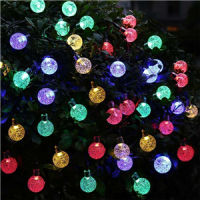 New 50 LEDS 10M Solar Lamp Crystal Ball LED String Lights Waterproof Fairy Garland For Outdoor Garden Xmas Wedding Multi Color