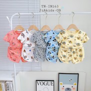 TN-IN163 Bộ cọc tay Thun lạnh Minky Mom Loại 1 in họa tiết dễ thương dành