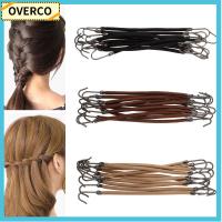 OVERCO 10 pcs ยางยืด ผู้หญิง หนา/หยิก ที่คาดผม เครื่องมือจัดแต่งทรงผม ตะขอเกี่ยวผม หางม้าแบบมีตะขอ