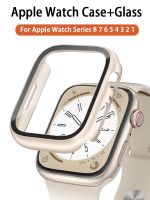 Glass Case For Apple Watch 8 7 45mm 44mm 41mm 40mm PC Screen Protector Cover iwatch Series 3/4/5/6/SE/7/8 SmartWatch Accessories