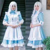 ชุดแม่บ้านอะนิเมะญี่ปุ่น Lolita ผู้หญิงผู้ใหญ่ Kozakura Crane ชุดเครื่องแบบ Alice Maid Outsuits ชุดคอสเพลย์ปาร์ตี้ฮาโลวีน【สร้อยคอไม่รวม