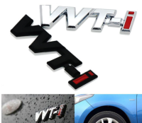 ราคาต่อ 1 ชิ้นโลโก้ ติดด้านข้าง วีวีทีไอ โตโยต้า  Size: 7.3cm * 1.8cm VVT-I Sticker logo  For TOYOTA CAMRY YARIS COROLLA WISH VIOS