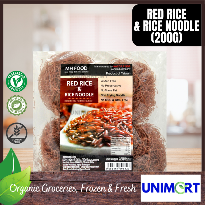 MH FOOD Red Rice And Rice Noodle Gluten Free Healthy Pasta Noodles No