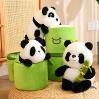 【CW】NEW Kawaii Bamboo Tube Panda Set Plush Toy Cute Plushies Stuffed Animal Bear Doll Reversible Design Childrens Birthday Gift