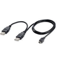 2 in 1 USB 2.0 Double A Type 2A Male to Mini 5 Pin Male Y Cable For 2.5" Mobile Hard Disk Drive HDD Date Cable Portable Adhesives Tape