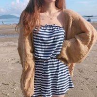 Fashion loose thin long-sleeved knit sweater sun protection clothing cardigan short women