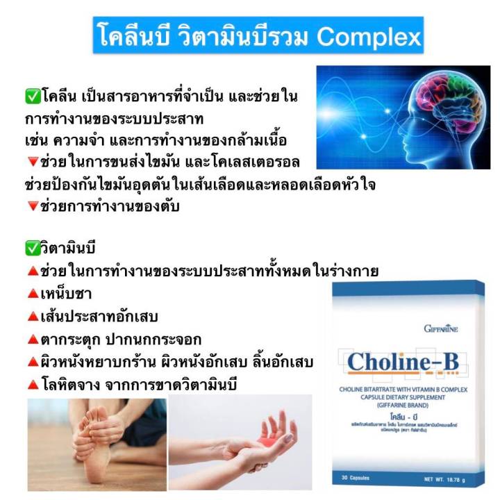 ส่งฟรี-วิตามินบีรวม-แก้เหน็บชา-มือชา-เท้าชา-ตะคริว-นิ้วล็อค-ชามือ-ชาเท้า-ปลายประสาทอักเสบ-สมองและความจำ-กิฟฟารีน-โคลีนบี-30-แคปซูล