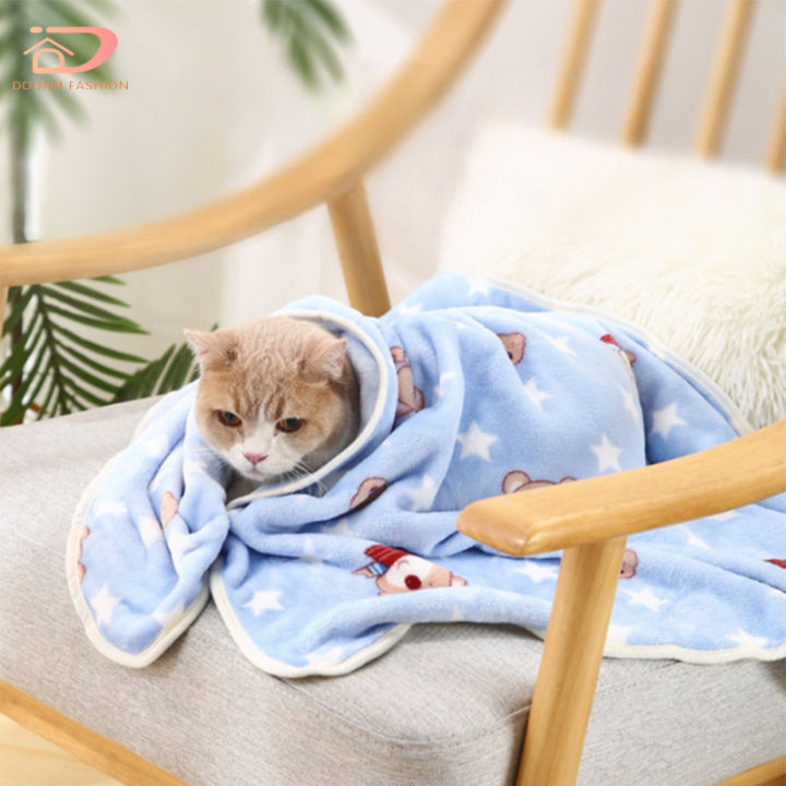 ผ้ากำมะหยี่นุ่มสัตว์เลี้ยงอบอุ่นสบายกันลื่นอุปกรณ์ผ้าห่มนอนสัตว์เลี้ยงสำหรับสุนัขแมว