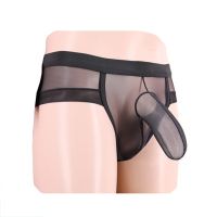 【hot】✸♙ Men Transparent Mesh Male Elephant Big Penis Briefs Gay Underpants