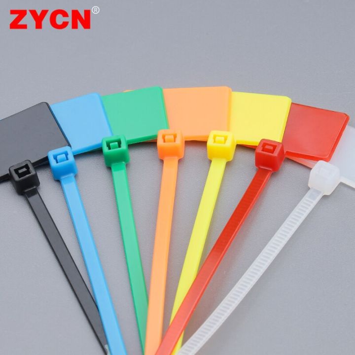 100pcs-easy-mark-plastic-nylon-cable-ties-tag-labels-self-locking-markers-zip-network-loop-wire-straps-4x150mm-color-waterproof-cable-management