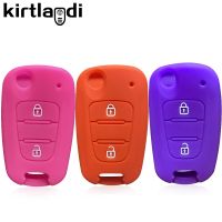 ☄❀✲ Silicone Key Case Holder Shell Set Fob Cover for Hyundai Verna for Kia Picanto 2 Button Remote Sleeve Keychain Protection Jacket