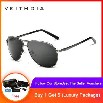 Veithdia Brand CLASSIC แว่นตากันแดดผู้ชาย Polarized Mirror UV400 เลนส์แว่นตาอุปกรณ์เสริมแว่นตา Sun glasses For Men Women 2556