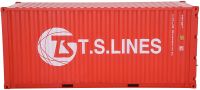 1:20 TSLINES 20GP Shipping Container Model Gray Abs Resin &amp; Wood Toy Home Decoration Gift