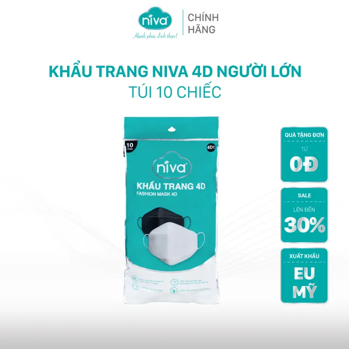 Có những size nào của khẩu trang Niva 4D phù hợp cho người lớn và trẻ em?
