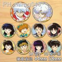 Anime Higurashi Kagome Sesshoumaru Miroku Sango Figure 6300 Badge Round Brooch Pin Gifts Kids Collection Toy