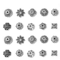 №▥ 50pcs/Lot Alloy Flower Shape Torus Beads Caps Loose Spacer Beads for Jewelry Making DIY Necklace Bracelets Accessories Supplies