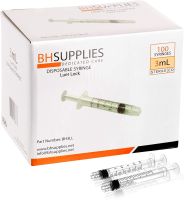 ไซริงค์แบบ BH Supplies Luer Lock 3 ml จากอเมริกา 1 กล่อง (100 ชิ้น)