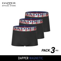 DAPPER กางเกงชั้นในชาย ขาสั้น Dapper Magnetic ทรง Trunks สีดำ 006E [SET 3 ชิ้น]