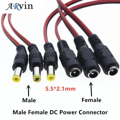【YF】 1/5/10pcs Male Female DC Power Connector 5V 12V 5.5x2.1mm Wire Cable Plug Adapter for TV Camera 5050 3528 LED Strip Tape Light