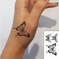 【YF】 Waterproof Temporary Tattoo Sticker Black Wolf Arrow Rose Butterfly Flash Tattoos Totem Line Body Art Hand Fake Tatoos Women Men