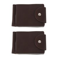 2X Ultra-Thin Slim Men Leather Money Clip Wallets ID Credit Card Holder Coin Purse Gray