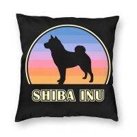 (All stock) Nordic style Shibai Inu retro sunset dog pillow home decoration Cryptocurrency pillowcase sofa decoration throw pillow (Contact the seller to support free customization. Double sided printing design for pillows)