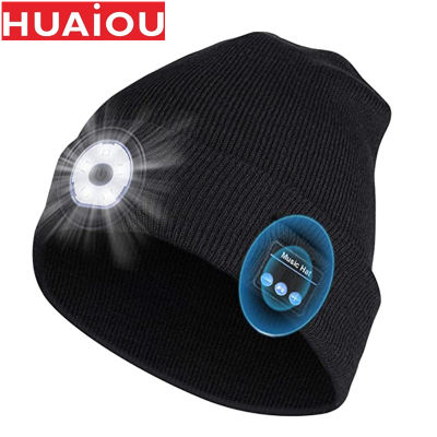Bluetooth LED Knitted Beanie Hats Fashion Camping Running Fishing Hat Built-in Stereo Hand-free Music Mp3 Magic Warm Smart Caps