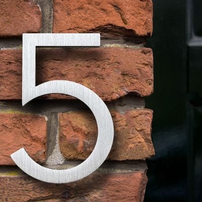 หมายเลขบ้านกลางแจ้งแบบลอยตัว,ป้ายที่อยู่บ้านเลขที่15ซม. สีเงินขนาดใหญ่สำหรับประตูอะพาร์ตเมนต์ทันสมัยป้ายที่อยู่กลางแจ้ง Huisnummer #0-9