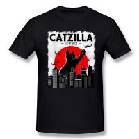 Funny Catzilla Japanese Cat Lover T Shirts Graphic Cotton Streetwear Short Sleeve Birthday Gifts Summer T-shirt Mens Clothing