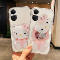 เคสพร้อมส่งเคสมือถือ OPPO Reno10 / Reno 10 Pro/ 10 Pro + 5G 2023 Reno 8T 4G 5G A98 5G A78 5G 4G A78NFC TPU ซิลิโคนแบบใสฝาครอบแบบนิ่มพร้อมกระจกรูปแมว