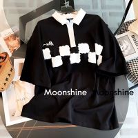 Moon เสื้อครอป เสื้อแฟชั่นผู้หญิง y2k สีพื้น สําหรับผู้หญิง ใส่ไปคลับ ปาร์ตี้ 2023 NEW 23040702