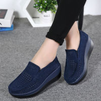 WIENJEE 2019 Spring Platform Women Shoes Flats Sneakers Suede Leather Women Casual Shoes Slip On Flats Heels Creepers Moccasins