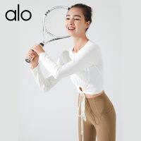 alo yoga ชุดโยคะสำหรับผู้หญิงแบบใหม่สำหรับฤดูใบไม้ร่วง คอกลมแขนยาว T เสื้อ เสื้อออกกำลังกายระบายอากาศ