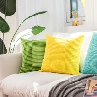 hot！【DT】㍿☇☊  Corduroy Corn Kernels  Color Cushion Cover Room Sofa Pillowcase