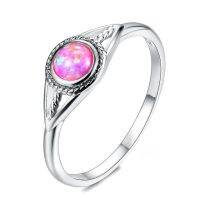 【☊HOT☊】 suncila เงินวินเทจสีขาว/สีฟ้า/วงกลมสีม่วงแหวนโอปอล Anillos เงินสเตอร์ลิง925เครื่องประดับแหวนสวมนิ้วสตรี