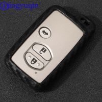 dvfggv Silicone Soft Carbon Car Remote Key Fob Shell Cover Case For Toyota Land Cruiser Prado Avensis IQ Corolla Prius Highlander Yaris