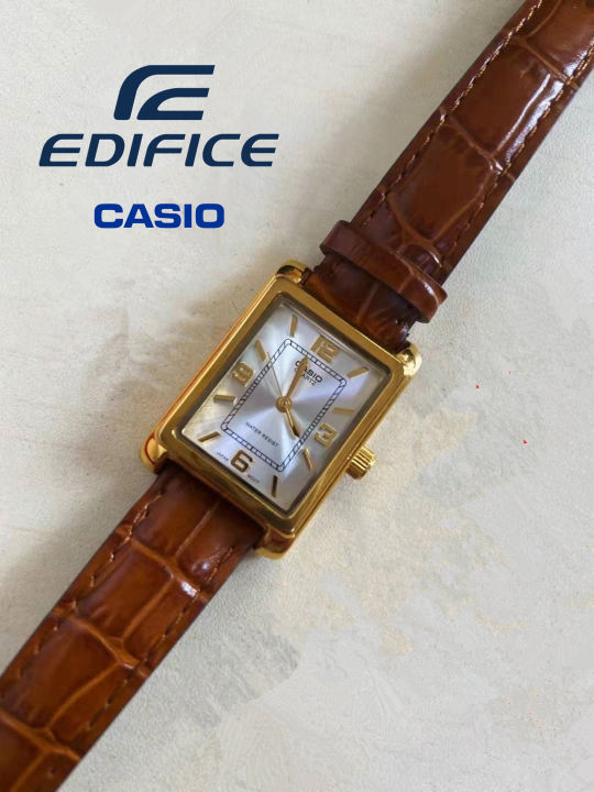 นาฬิกาข้อมือผู้หญิงcasio-สายหนัง-หน้าเหลี่ยม-ltp-v007-สินค้าพร้อมส่ง