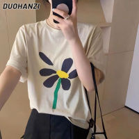 DUOHANZI เสื้อยืดแขนสั้นคอกระเป๋าเป้สะพายหลัง S-XXXL เย็บตะเข็บฤดูร้อน