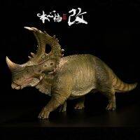 Green Color Version Nanmu 1:35 Tower Shield Dinosaurus Toys Sinoceratops With Human Figure Animal Toy For Boys Collection