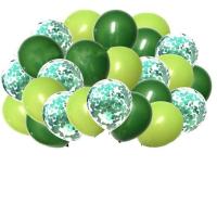 15 pcs Jungle Wildlife Theme Party Balloon Dark Green light green Latex Balloons Sequin Balloon