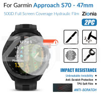 Zionia 2ชิ้น HD แบบเต็มหน้าจอขอบโค้งปกป้องทุกส่วนของเครื่องฟิล์มกันรอยสำหรับ Garmin Approach S70 47mm สมาร์ทวอท์ช HD 9ชั่วโมงฟิล์มบาง TPU ล่องหนไม่แตกฟิล์มป้องกันป้องกันการแผ่นฟิล์มกันรอย