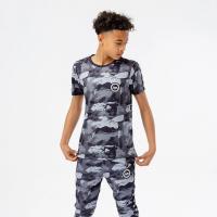 T-SHIRT - BOYS GREY GLOOM CAMO CREST